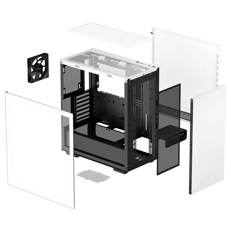 Tour midi DeepCool CH510 Boîtier PC blanc 1 ventilateur pré-installé