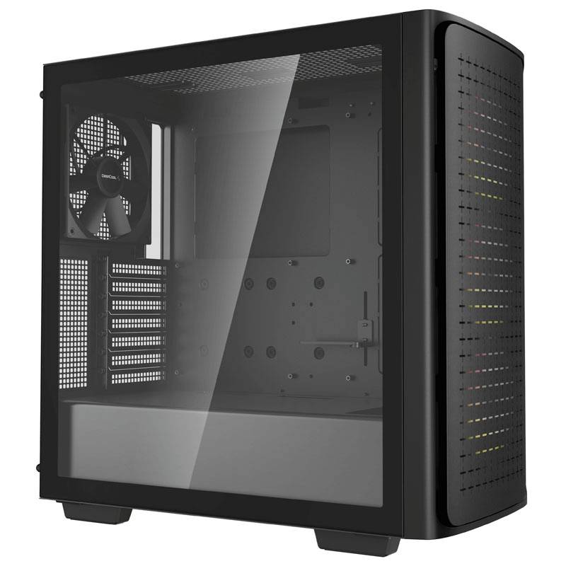 Tour midi DeepCool CK560 Boîtier, Boîtier gaming noir 4 ventilateurs LED pré-installés