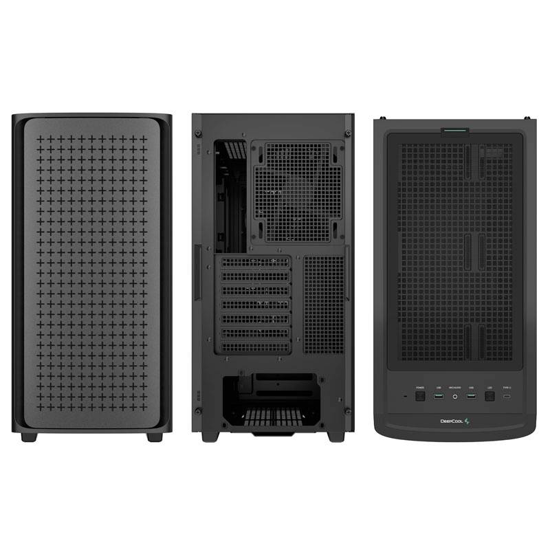 Tour midi DeepCool CK560 Boîtier, Boîtier gaming noir 4 ventilateurs LED pré-installés