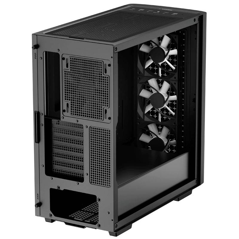 Tour midi DeepCool CK560 Boîtier, Boîtier gaming noir 4 ventilateurs LED pré-installés