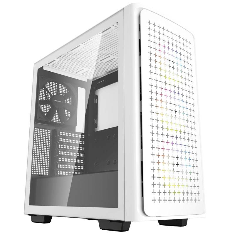Tour midi DeepCool DeepCool CK560 Midi-Tower - weiß Boîtier PC blanc 4 ventilateurs LED pré-installés