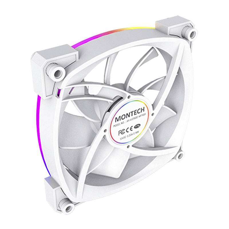 MONTECH AX120 PWM ARGB Ventilateur pour PC blanc (l x H x P) 120 x 120 x 25 mm