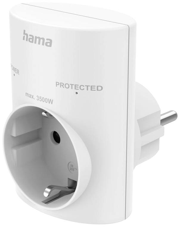 Hama 00223321 Prise intermédiaire avec protection contre la surtension blanc
