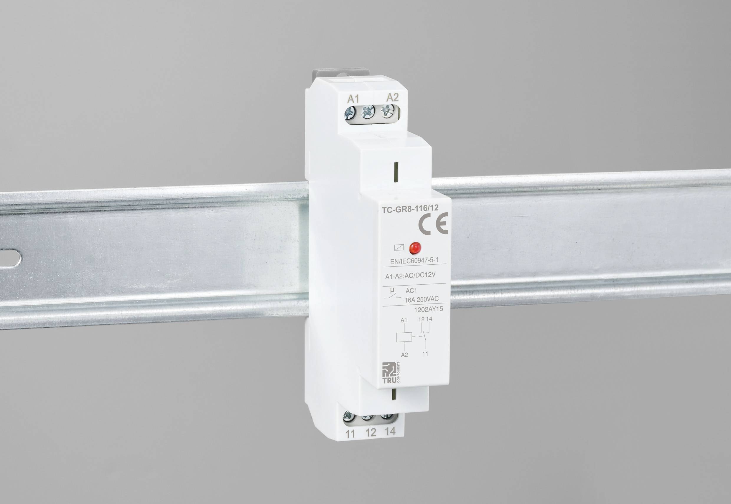 TRU COMPONENTS TC-GR8-116/12 Contact auxiliaire 1 inverseur (RT) 12 V/AC, 12 V/DC 16 A 1 pc(s)