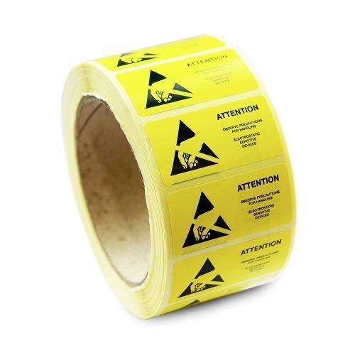 Antistat Étiquette ESD 1000 pc(s) jaune (L x l) 76 mm x 38 mm 055-0003 autocollant