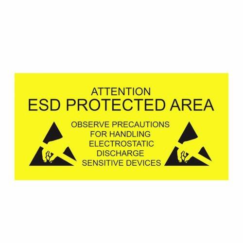 Antistat Panneau d'avertissement antistatique (ESD) 1 pc(s) jaune (L x l) 300 mm x 150 mm autocollant