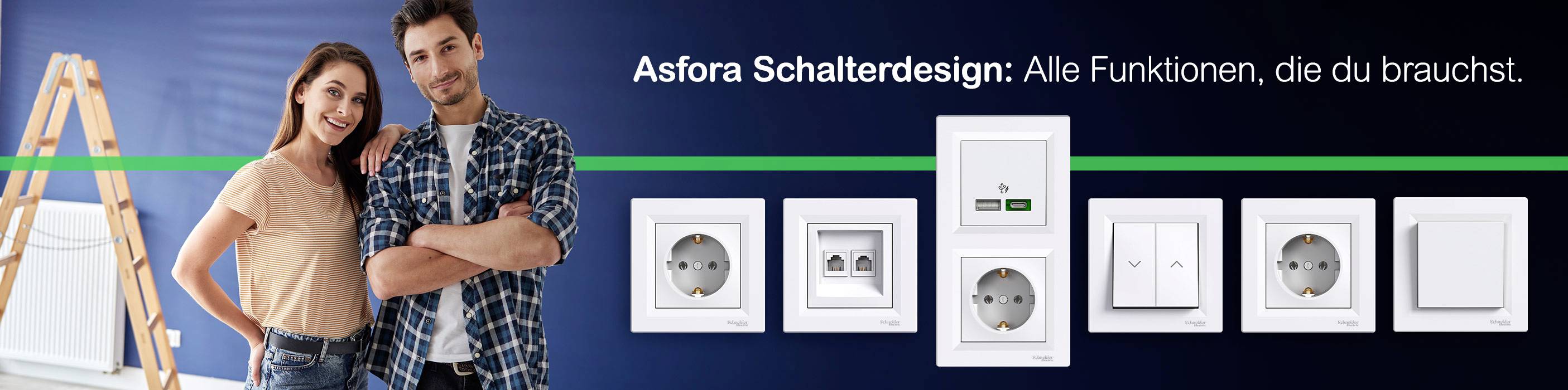 Schneider Electric Bouton-poussoir Asfora blanc (RAL 9003) EPH1670121D 1 pc(s)