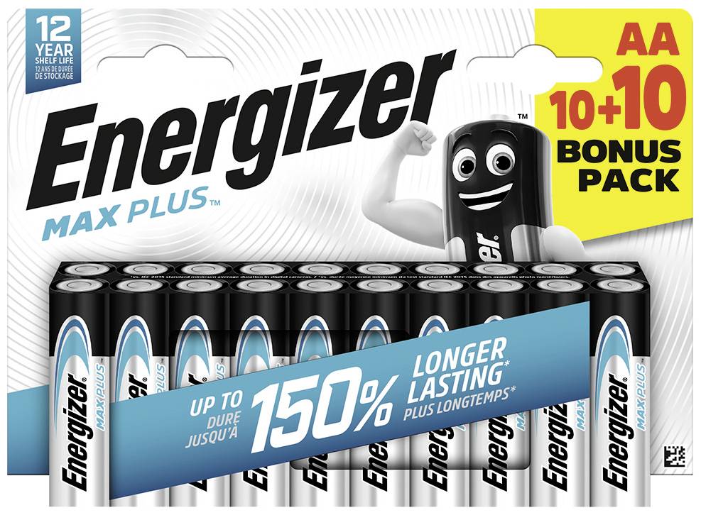 Energizer Max Plus Pile LR6 (AA) alcaline(s) 1.5 V 20 pc(s)