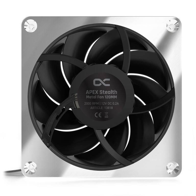 Alphacool Apex Stealth Metall Ventilateur pour PC chrome (l x H x P) 120 x 120 x 25 mm