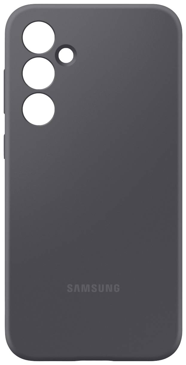 Smartphone Samsung noir sans écran, montrant l'arrière avec trois trous pour caméras et un emplacement pour flash.