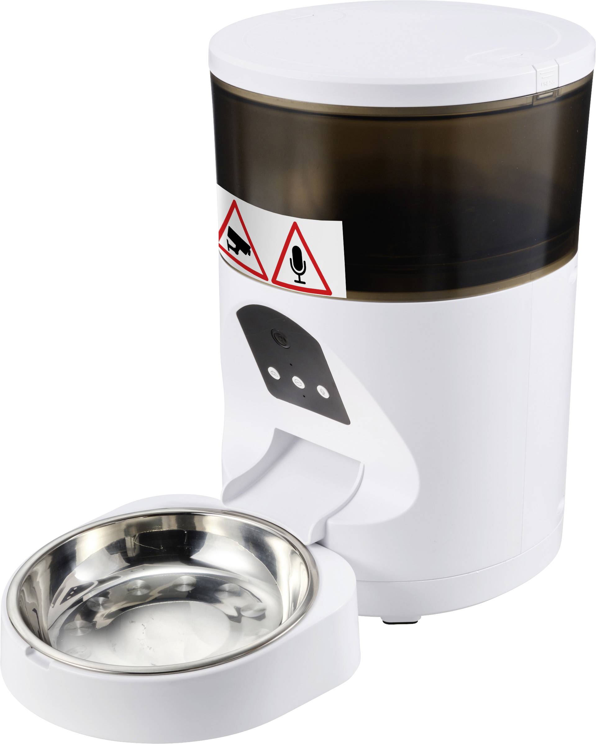 Distributeur automatique de nourriture MFK-220608 4 l Chien, Chat blanc Commande APP, Caméra animale, Vidéo en temps réel, images