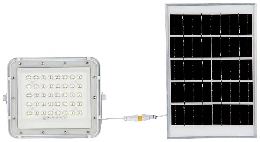 V-TAC VT-40W-W 7840 Projecteur d'éclairage LED, Panneau solaire 16 W blanc neutre blanc