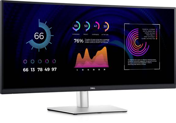 Moniteur LED Dell P3424WE CEE F (A - G) 86.4 cm 34 pouces 3440 x 1440 pixels 21:9 5 ms HDMI™, DisplayPort, USB 3.1 (2è gén.)