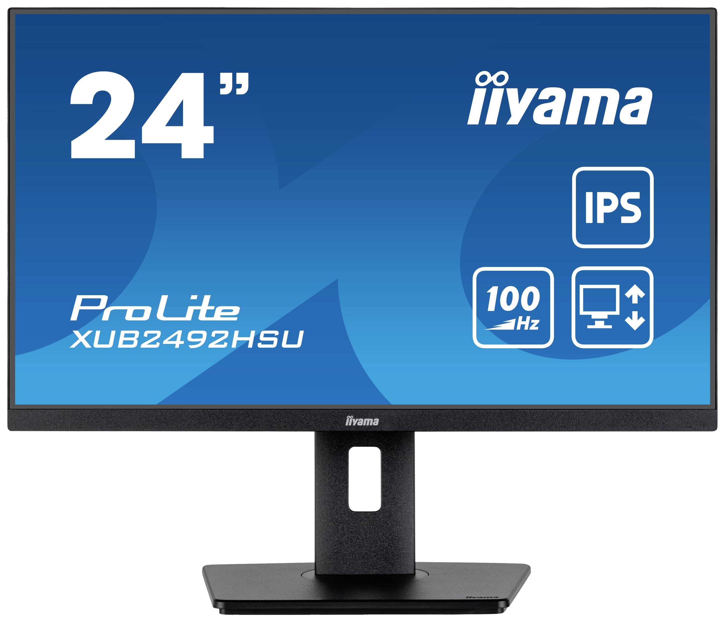 Moniteur iiyama de 24 pouces avec technologie IPS, modèle ProLite XUB2492HSU, taux de rafraîchissement de 100 Hz.
