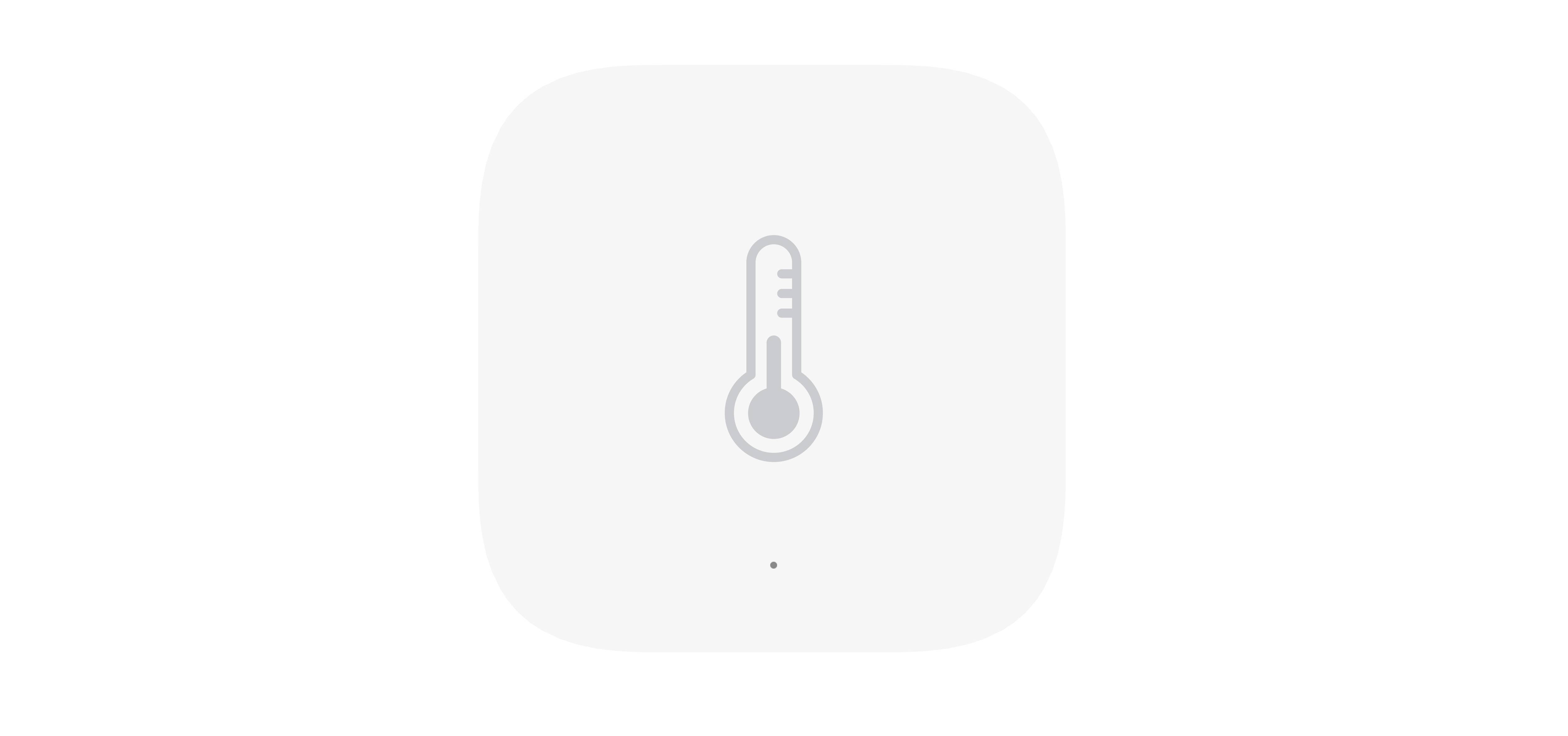 Symbole de thermomètre sur un fond gris, indiquant une mesure de température.