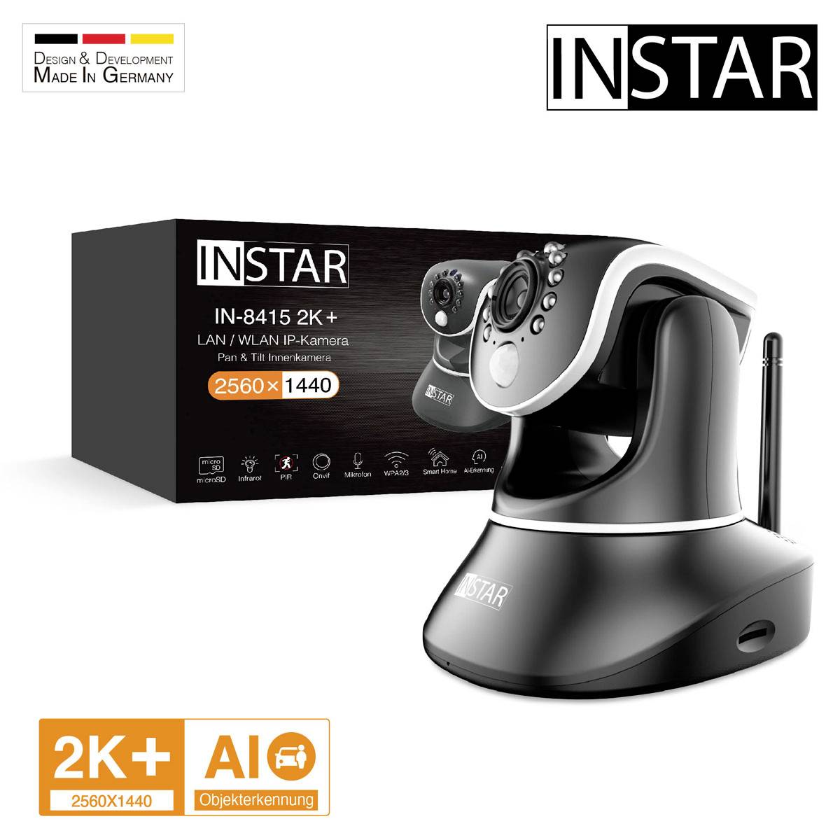 14083 INSTAR IN-8415 2K+ POE/WLAN sw Wi-Fi IP Caméra de surveillance 2560 x 1440 pixels