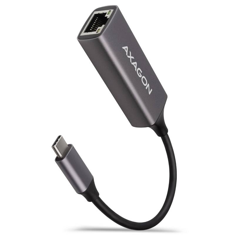 Adaptateur Ethernet avec port USB-C pour connexions réseau filaires sur des appareils compatibles.