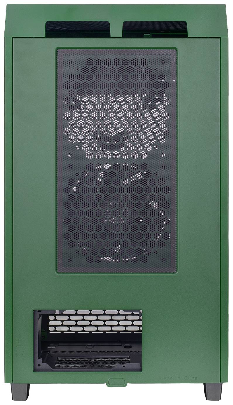 mini-tour Thermaltake The Tower 200 Boîtier PC vert racing 2 ventilateurs pré-installés, fenêtre latérale, filtre anti-poussière