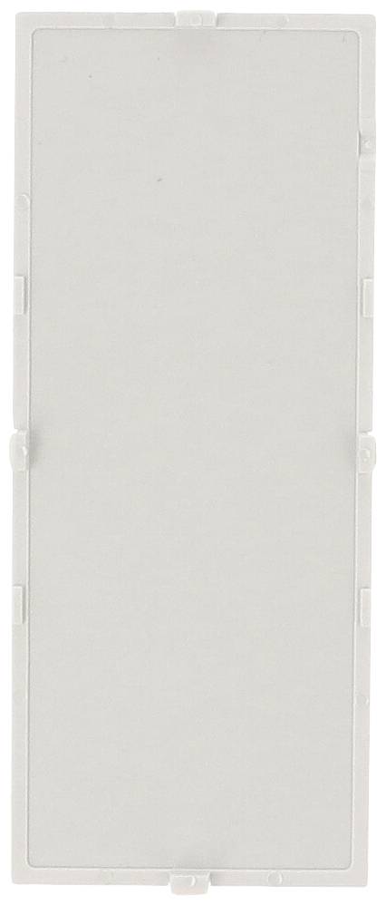 Plaque en plastique blanc rectangulaire avec clips de bordure.