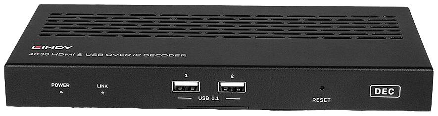 LINDY 4K30 HDMI & USB over IP Extender - Decoder Répéteur (extension)
