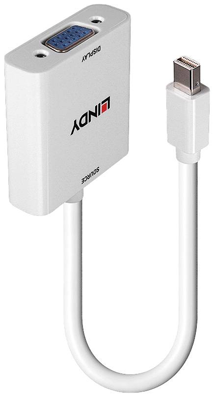 LINDY 38317 Mini-Display / VGA Convertisseur [1x Mini DisplayPort - 1x VGA] blanc 0.16 m