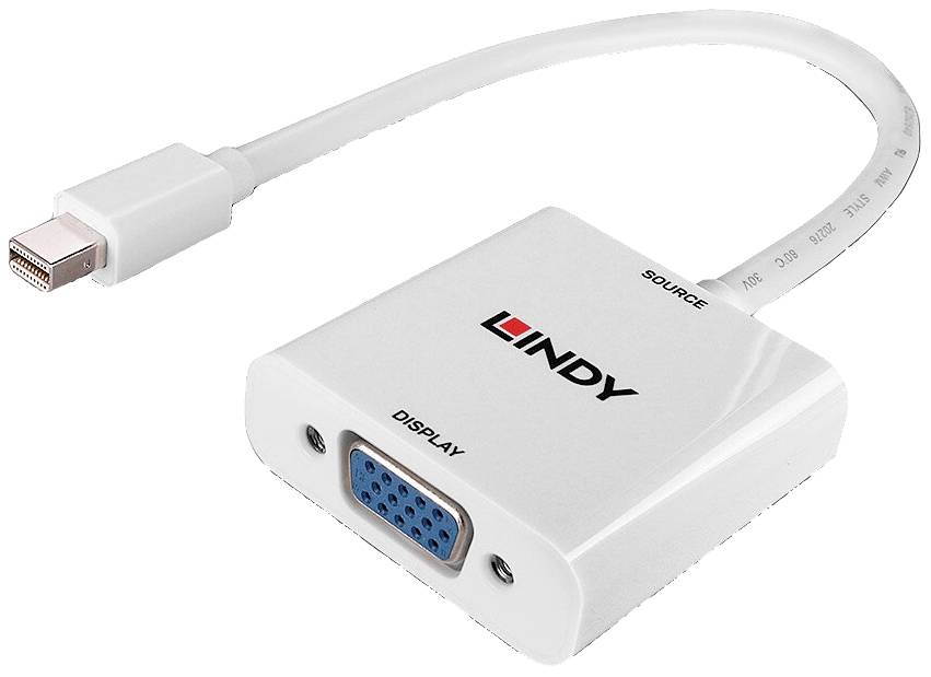 LINDY 38317 Mini-Display / VGA Convertisseur [1x Mini DisplayPort - 1x VGA] blanc 0.16 m