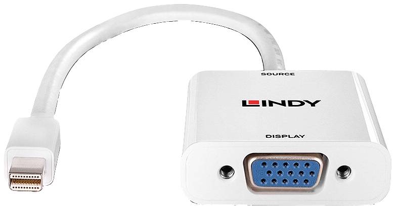 LINDY 38317 Mini-Display / VGA Convertisseur [1x Mini DisplayPort - 1x VGA] blanc 0.16 m