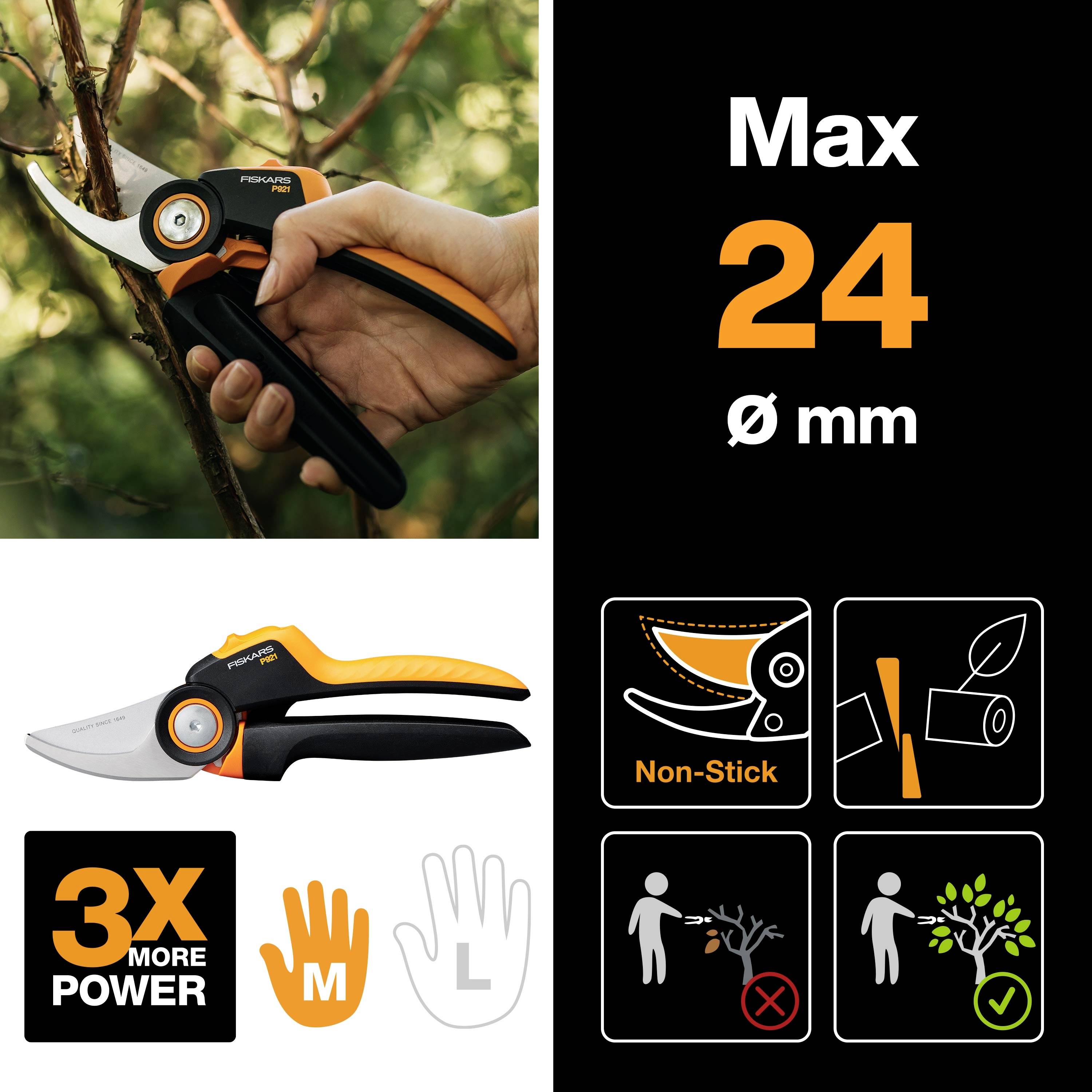 Fiskars 1057173 X-series™ P921 Sécateur 201 mm