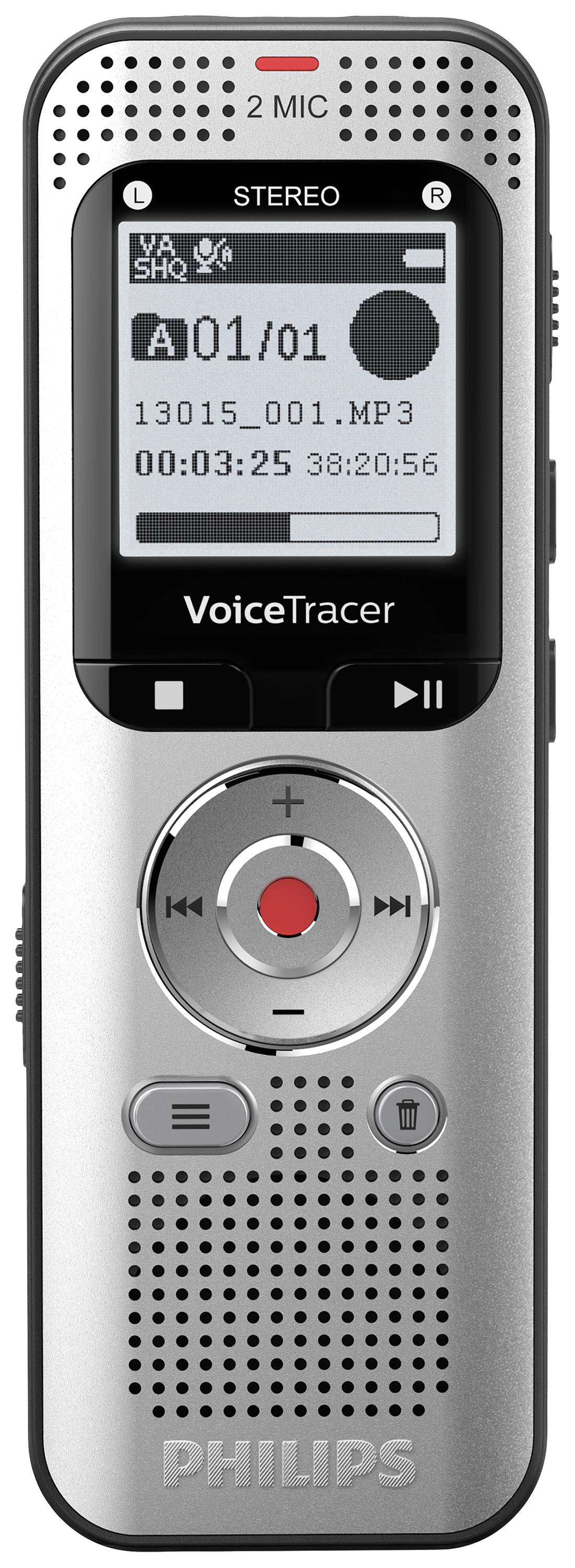 Philips DVT2015 Dictaphone numérique aluminium, noir