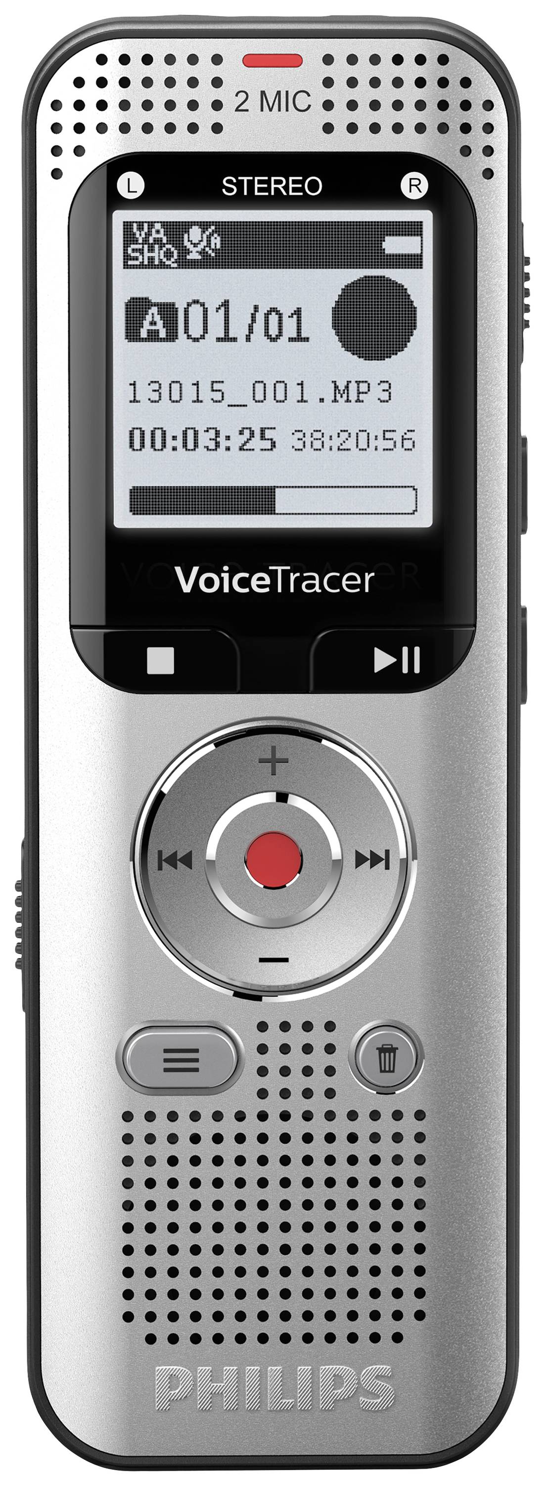 Philips DVT2015 Dictaphone numérique aluminium, noir