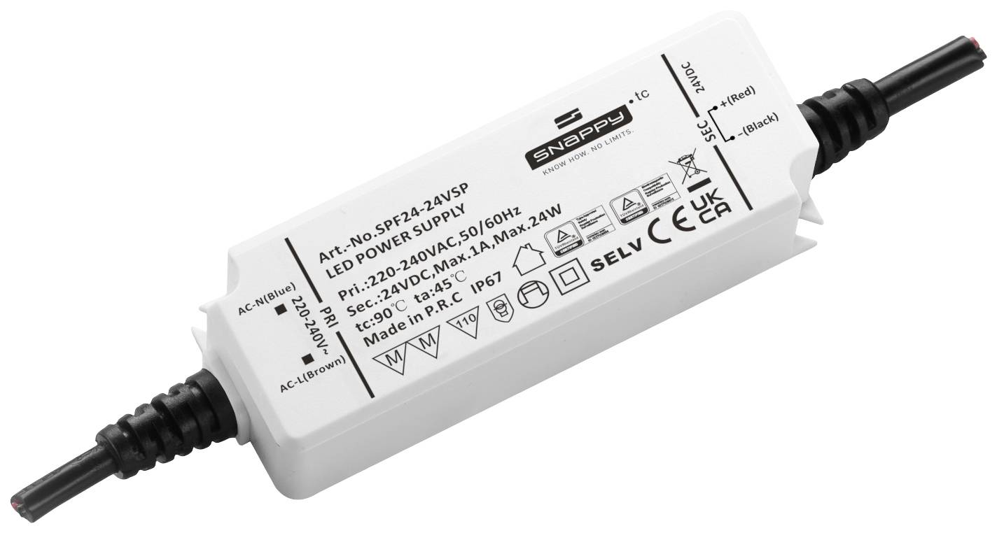 Dehner Elektronik SPF 24-12VSP Transformateur pour LED, Driver de LED à tension constante 24 W 2 A 12 V homologué pour les