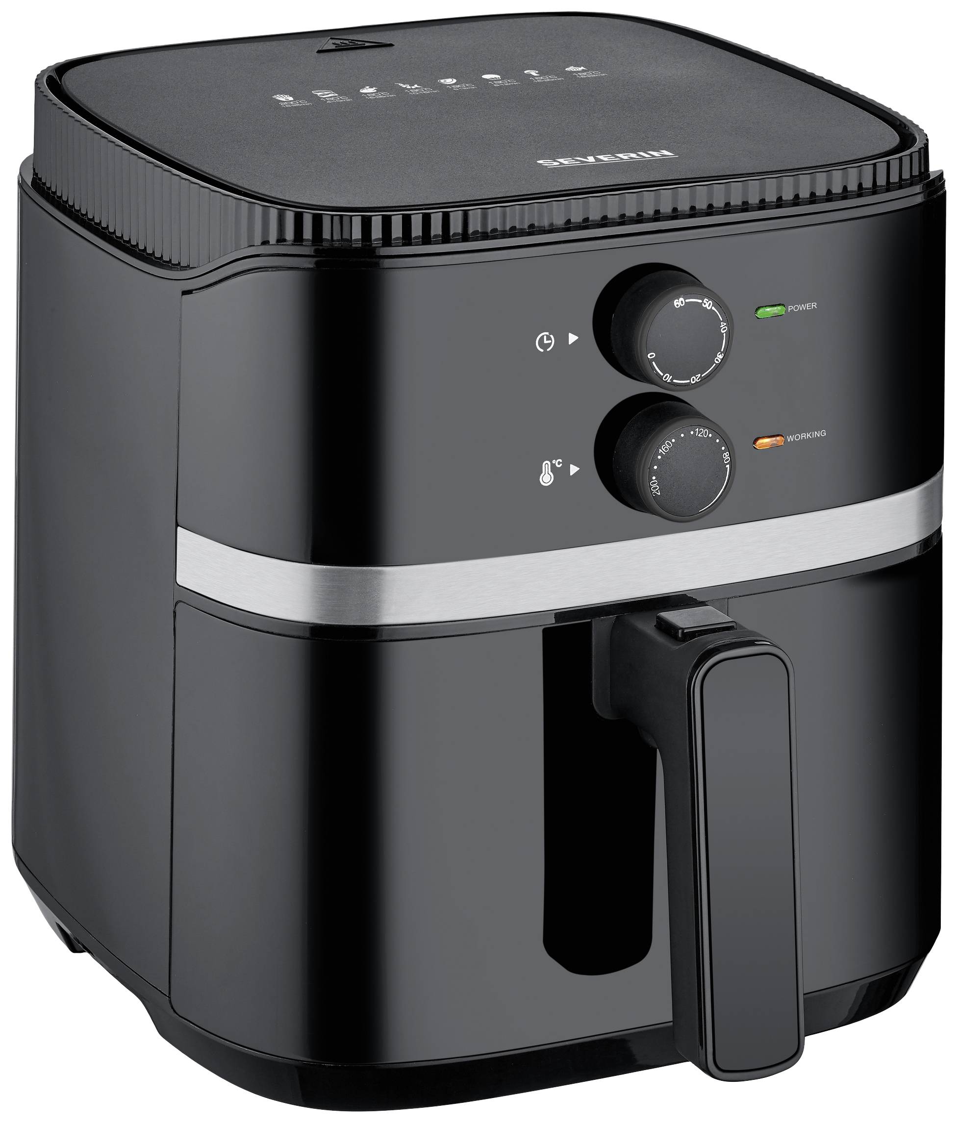 Severin 2452 Friteuse à air chaud 5 l 1 500 W fonction minuteur noir, argent