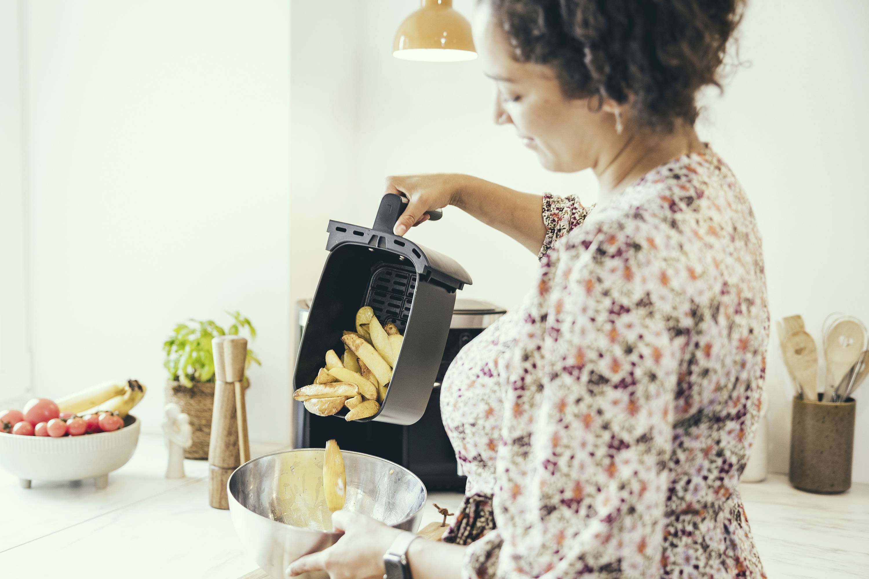 Severin 2453 Friteuse double fonction chaleur tournante, protection contre la surchauffe, fonction minuteur noir, argent