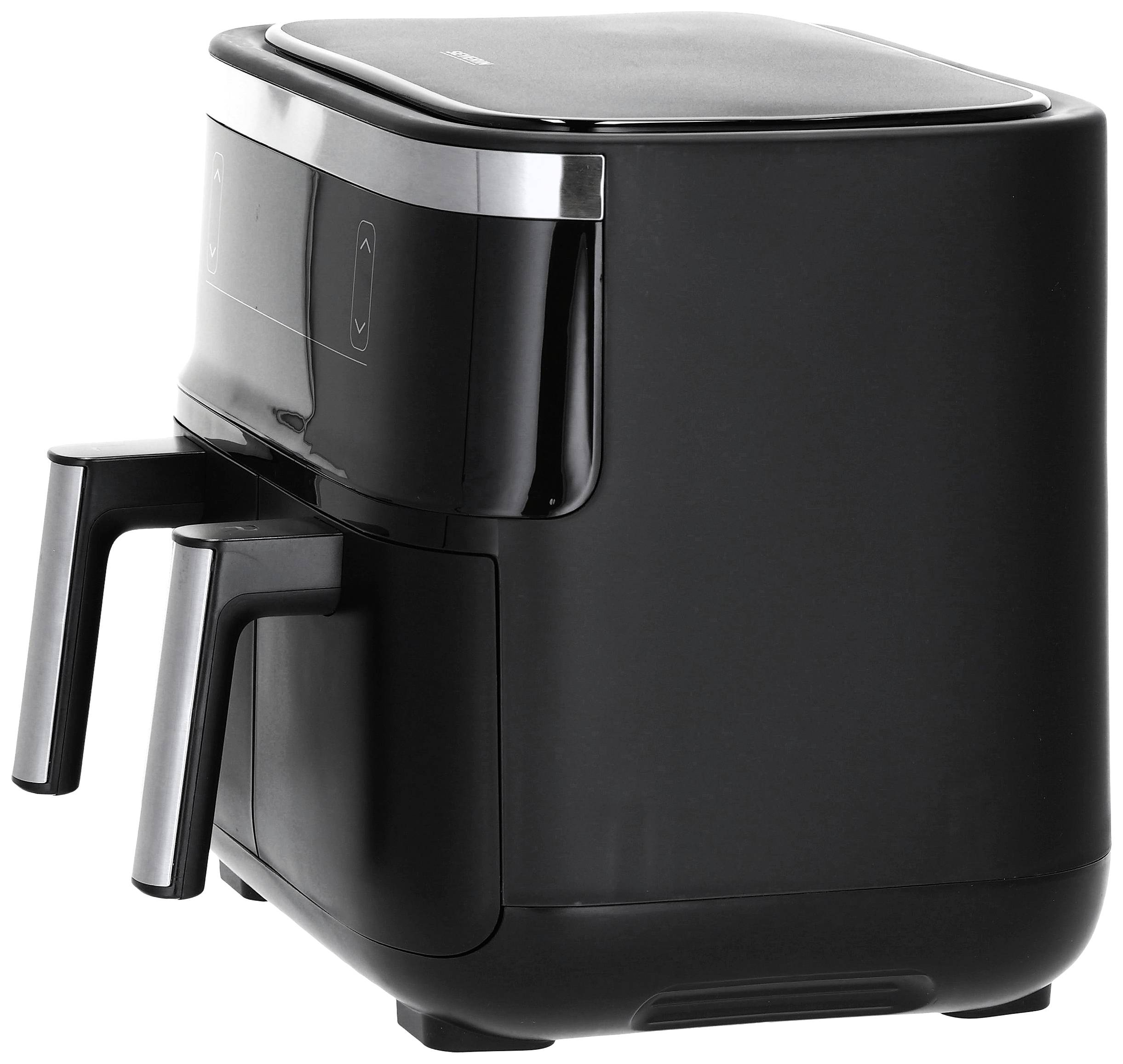 Severin 2453 Friteuse double fonction chaleur tournante, protection contre la surchauffe, fonction minuteur noir, argent