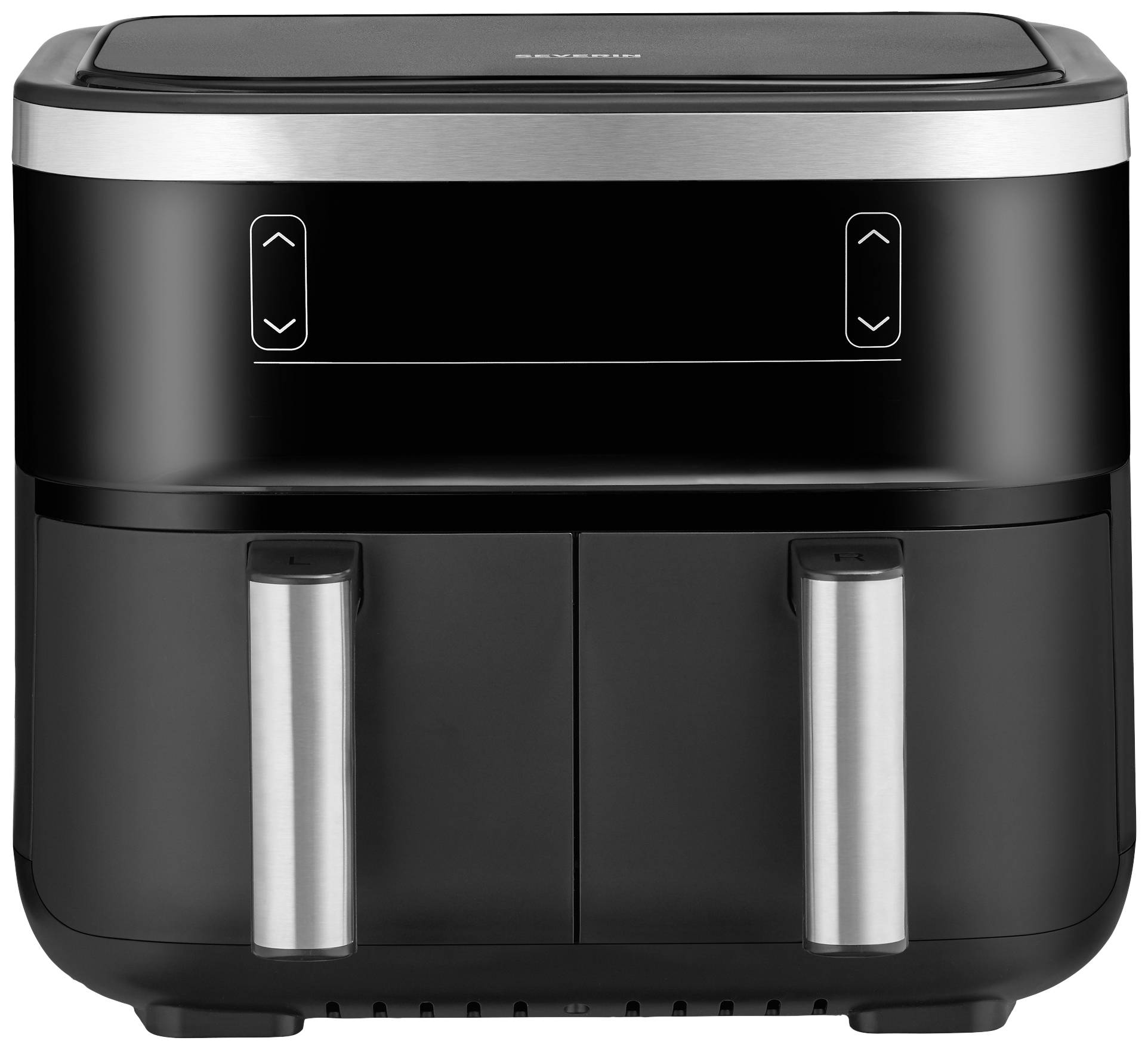 Severin 2453 Friteuse double fonction chaleur tournante, protection contre la surchauffe, fonction minuteur noir, argent