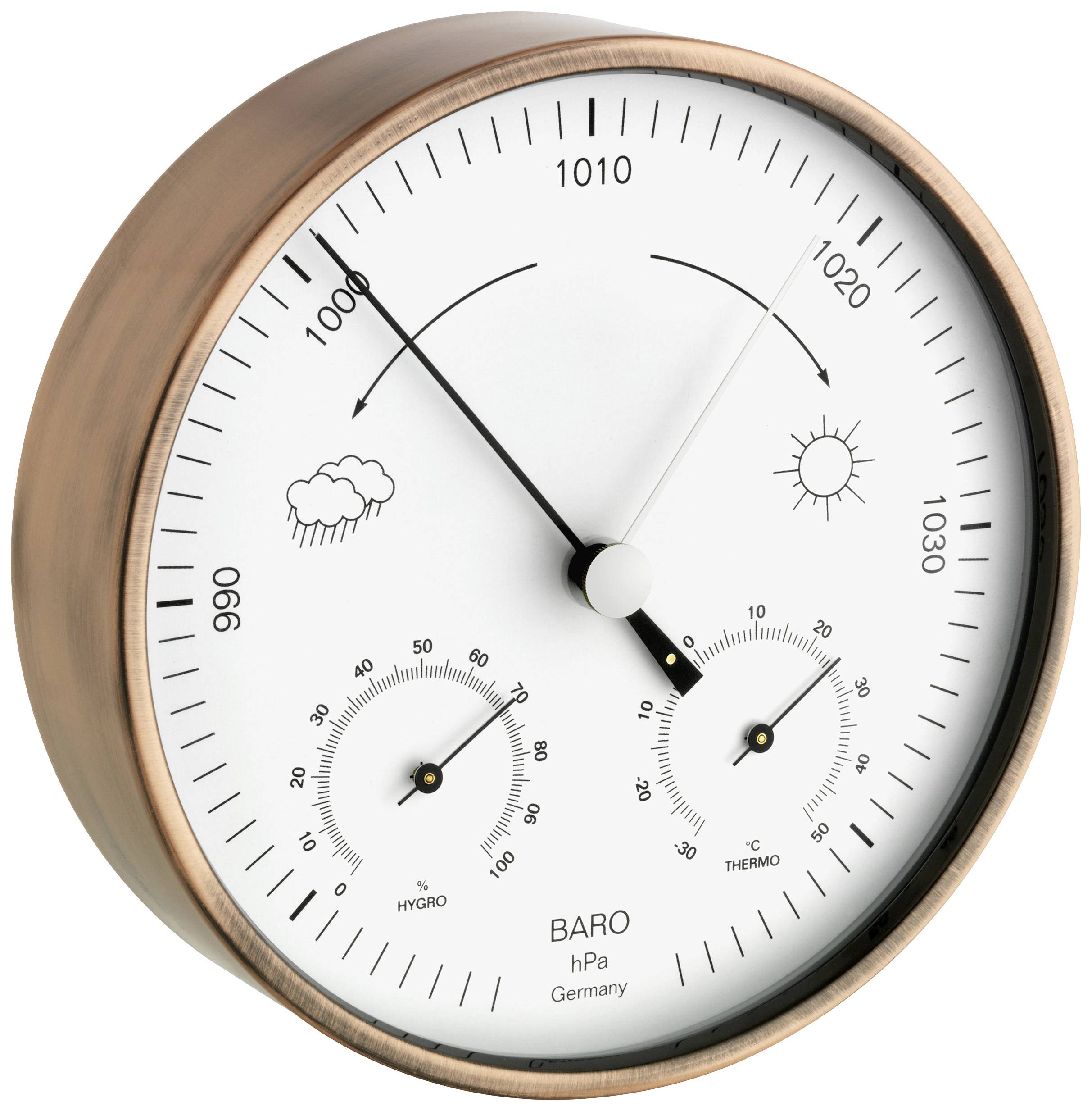 Station météo analogique analogique TFA Dostmann 20.2027.51 cuivre