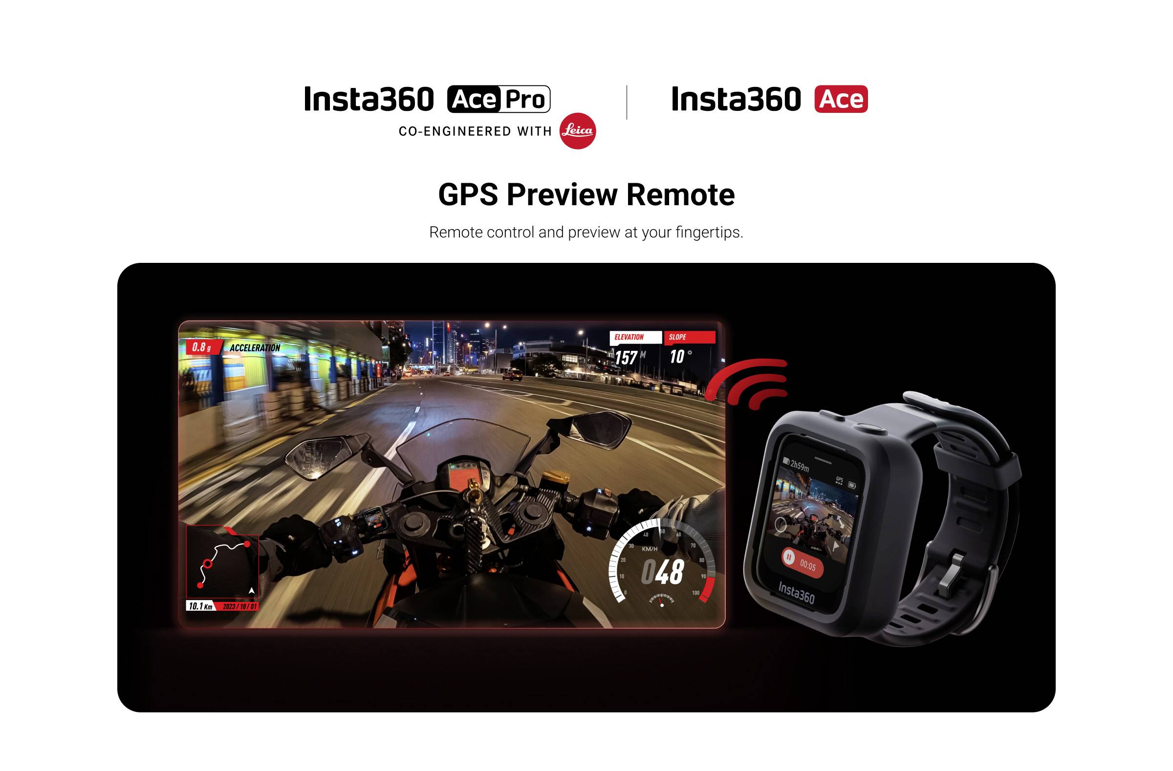 Insta360 GPS Preview Remote Télécommande Insta360 Ace, Insta360 Ace Pro