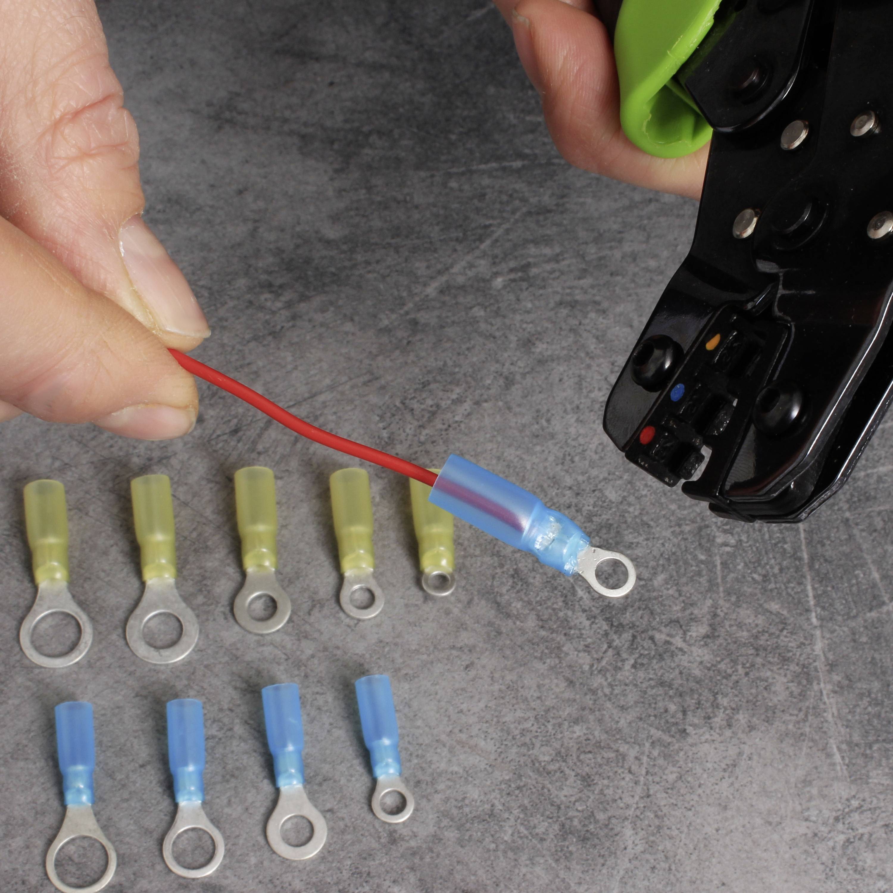 Quadrios 23C530 Cosse à oeillet Section max.=6 mm² Ø du trou=10.5 mm partiellement isolé jaune 50 pc(s)