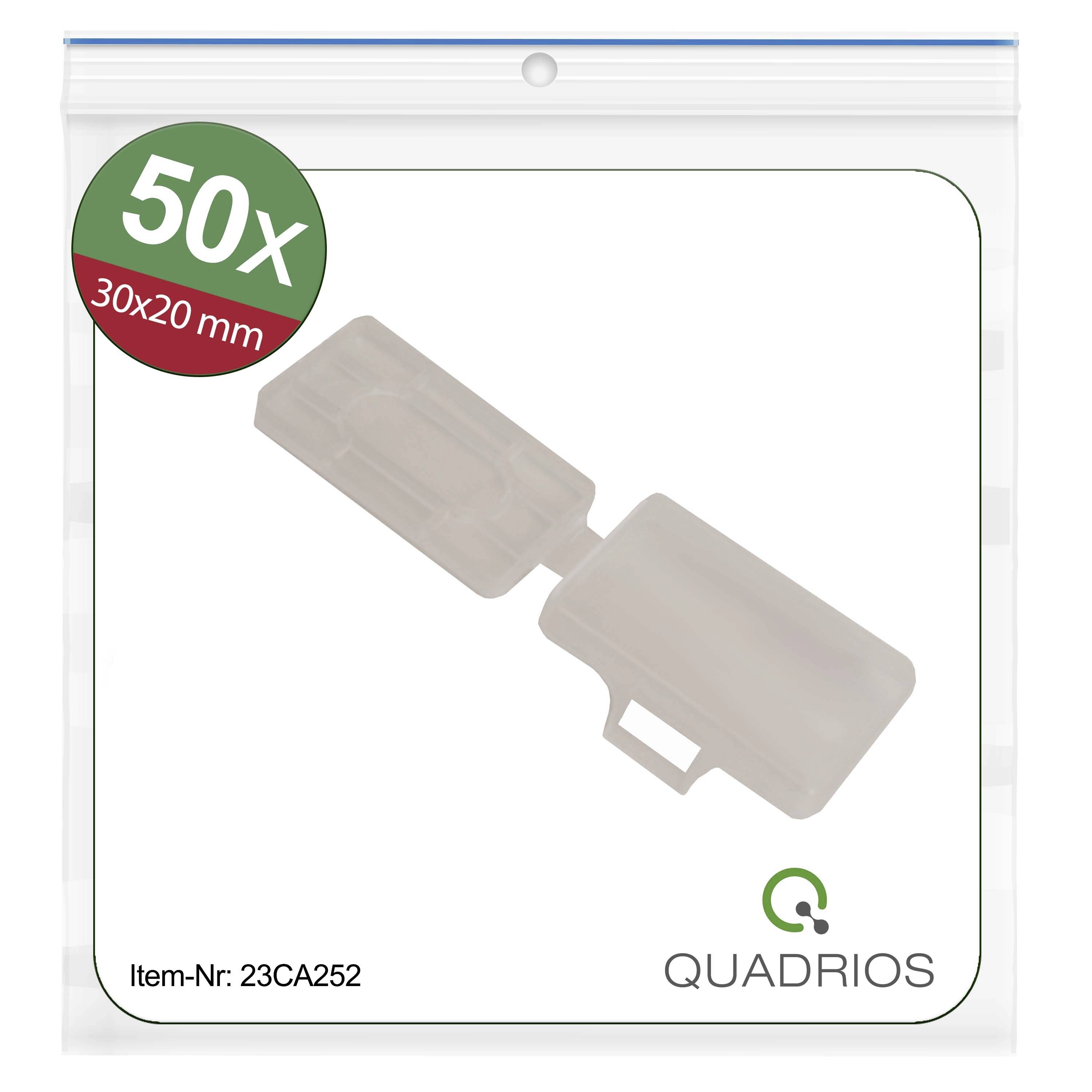 Un ensemble de 50 segments de gaine thermorétractable transparents, taille 30x20 mm, conditionnés dans un sachet refermable.