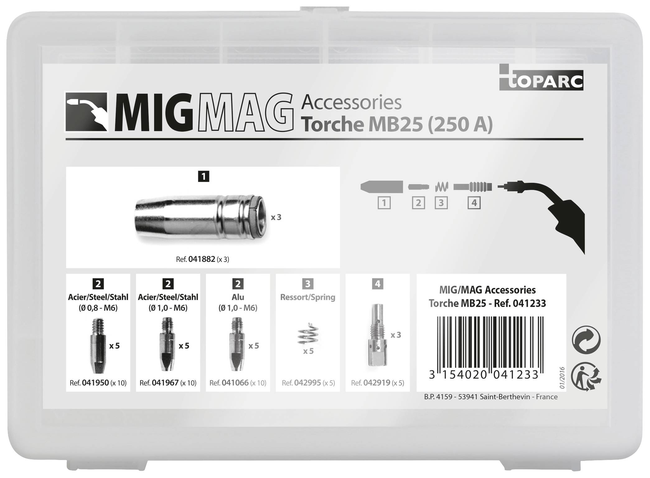 Toparc 041233 SET d'accessoires MB 25 - 250 A.