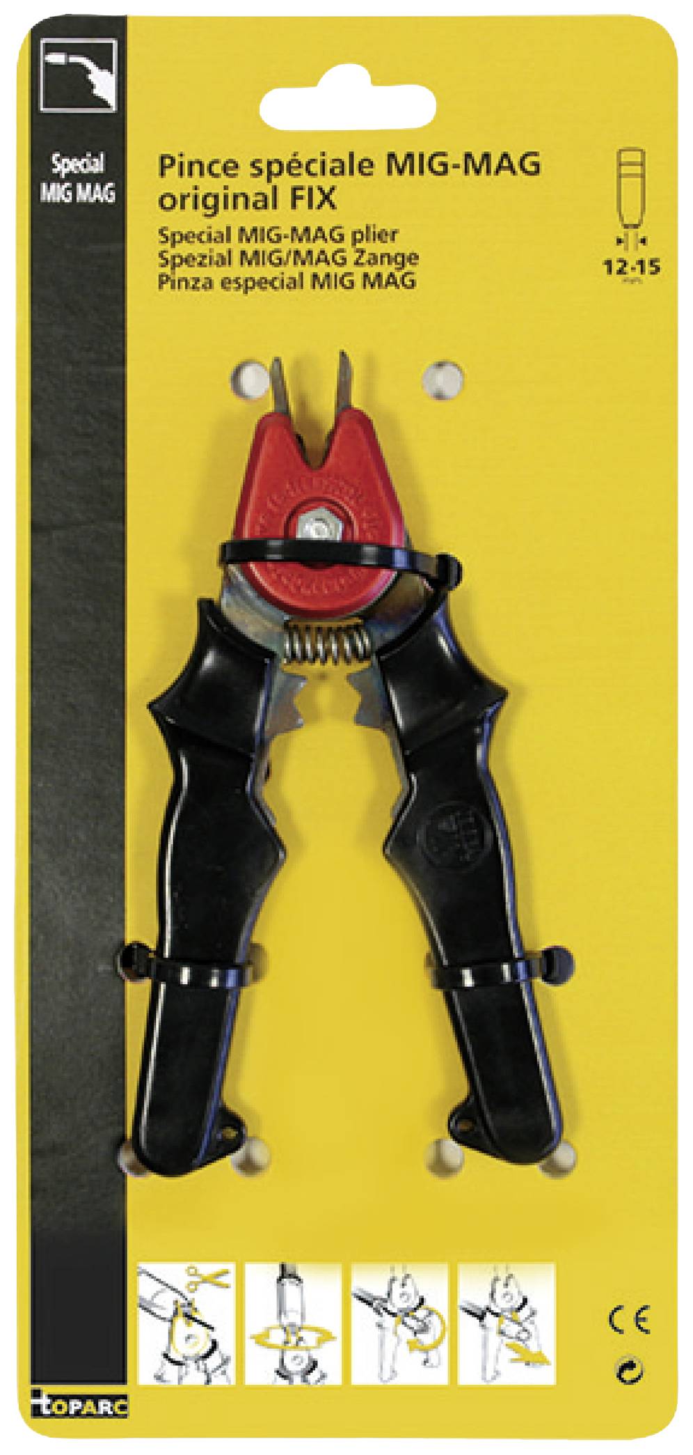 Toparc 041332 Pince spéciale MIG/MAG, buses 12-15 mm