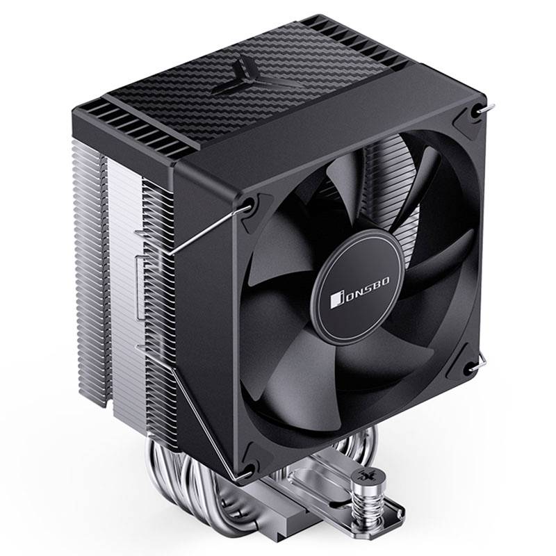 Un dissipateur thermique noir avec un ventilateur et un radiateur à ailettes en aluminium. Adapté pour le refroidissement des processeurs d'ordinateur.