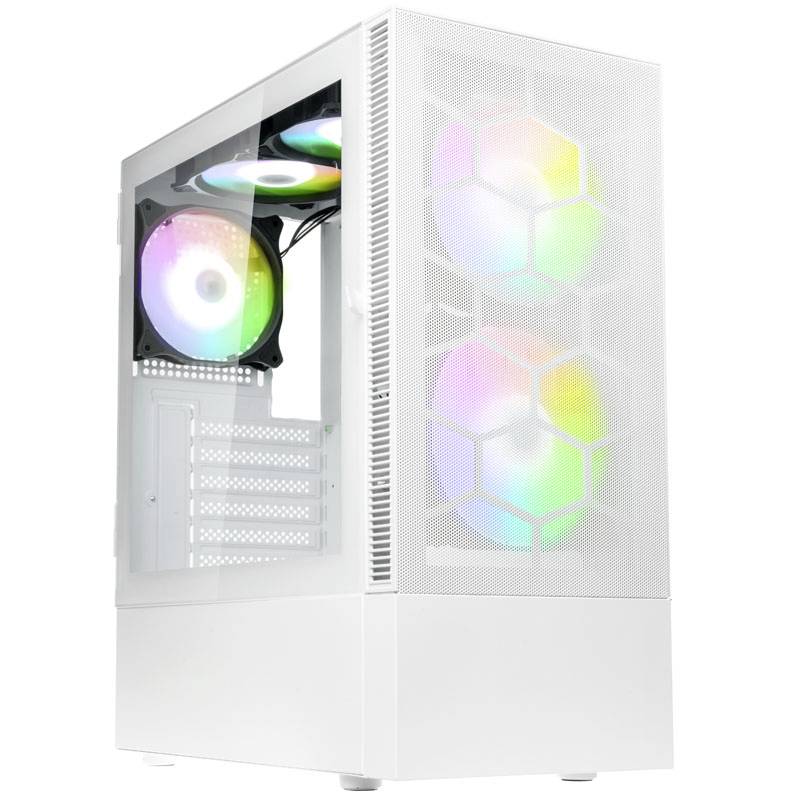 Tour midi Kolink Kolink Observatory MX Mesh ARGB Midi Tower Case - White Boîtier, Boîtier gaming, Boîtier PC blanc