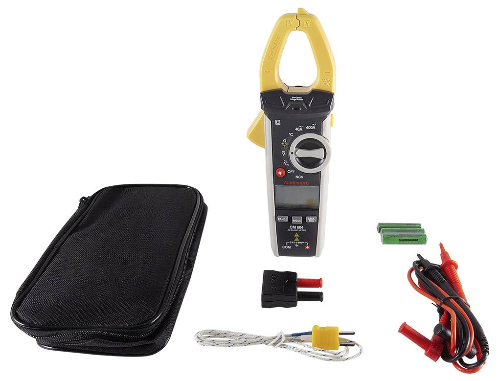Multimetrix CM 604 Pince ampèremétrique numérique avec trousse CAT III 600 V Affichage (nombre de points): 4000