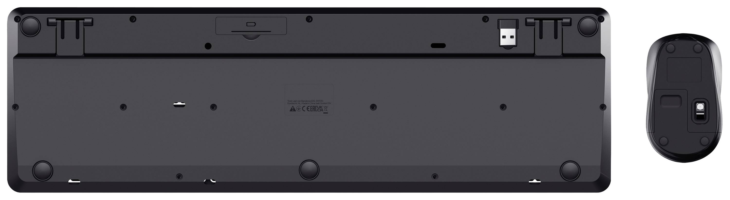 Trust TKM-360 sans fil Kit souris + clavier Touches à frappe silencieuse, Fonction Hotkey, molette intégrée, avec clavie