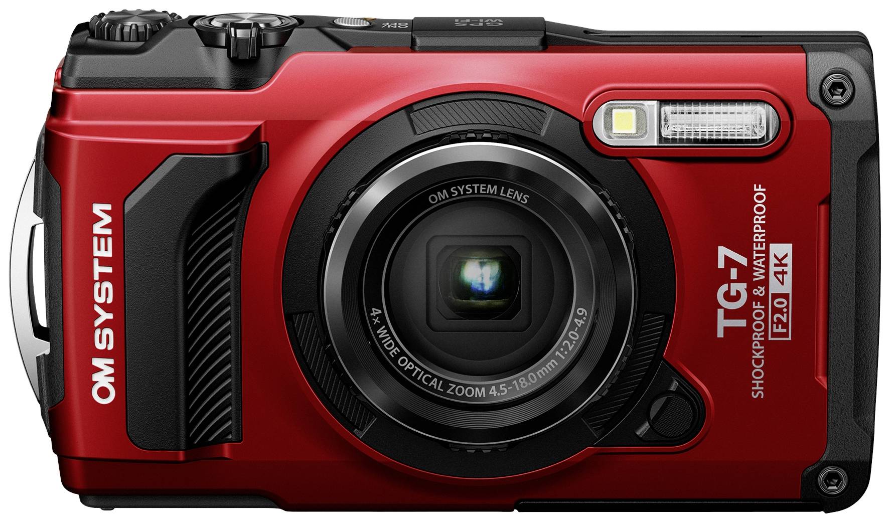 OM System TG-7 red Appareil photo numérique 12 Mill. pixel Zoom optique: 4 x rouge résistant aux chocs, étanche, vidéo 4K