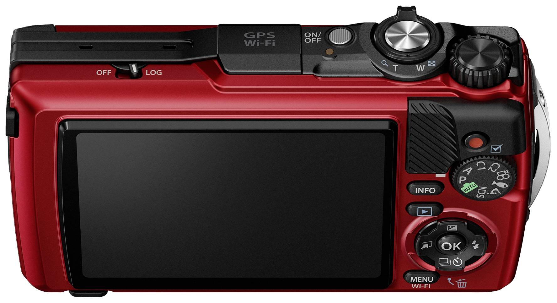 OM System TG-7 red Appareil photo numérique 12 Mill. pixel Zoom optique: 4 x rouge résistant aux chocs, étanche, vidéo 4K