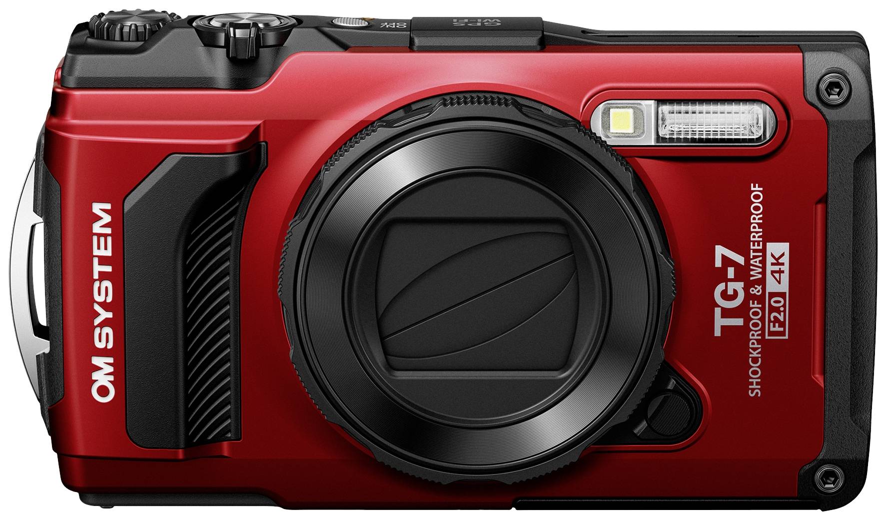 OM System TG-7 red Appareil photo numérique 12 Mill. pixel Zoom optique: 4 x rouge résistant aux chocs, étanche, vidéo 4K