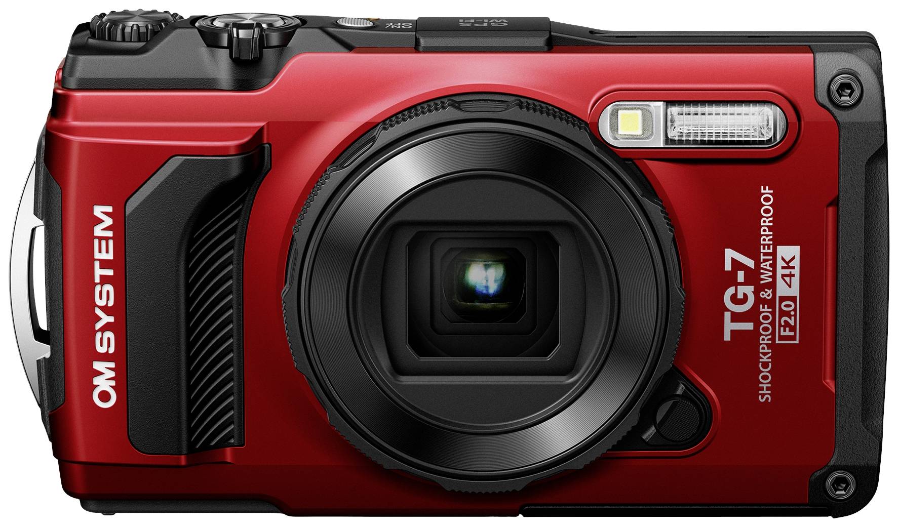 OM System TG-7 red Appareil photo numérique 12 Mill. pixel Zoom optique: 4 x rouge résistant aux chocs, étanche, vidéo 4K