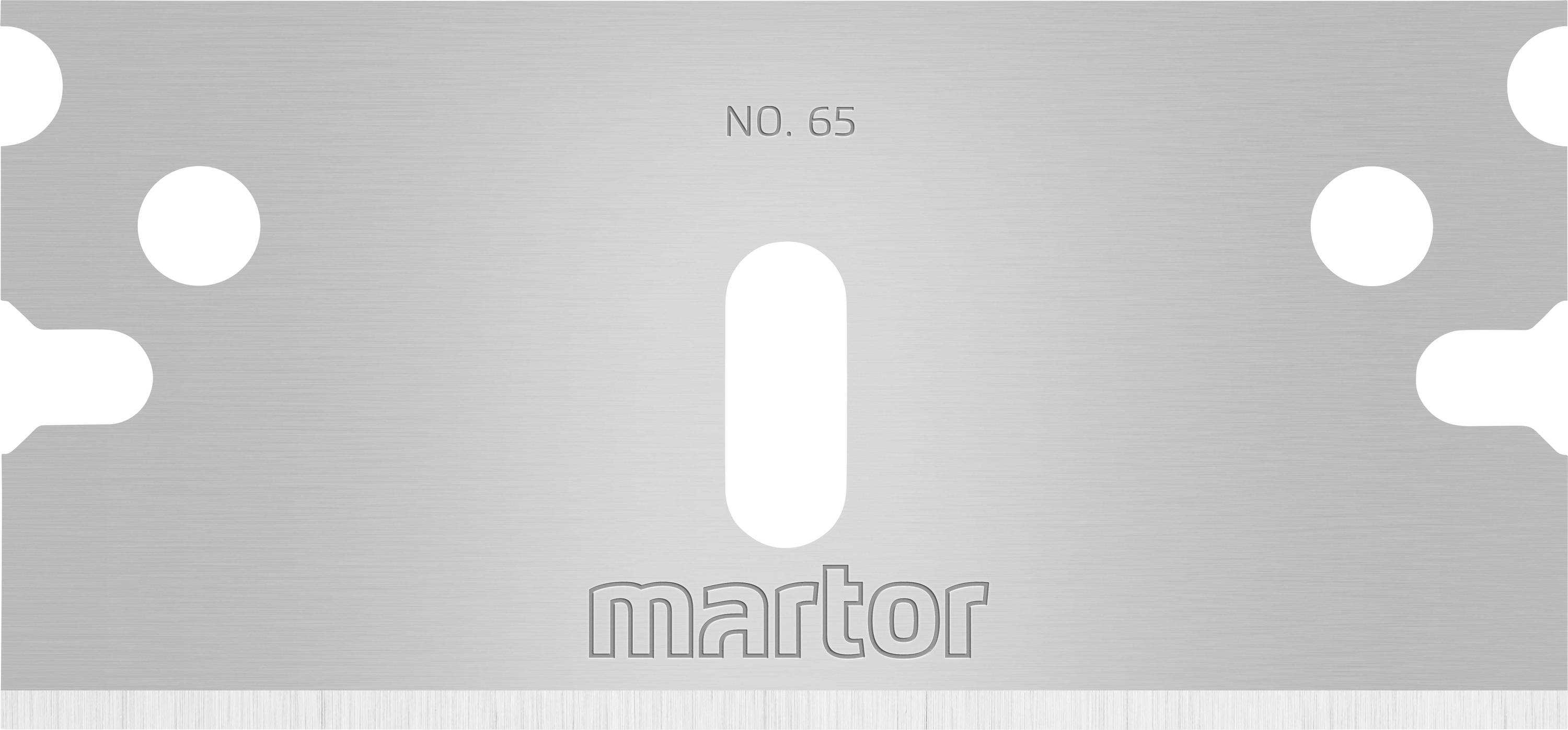 Surface de lame avec l'inscription 'NO. 65' et 'martor'.